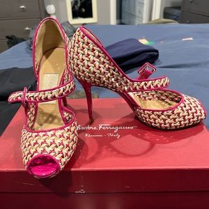 BNIB Salvatore Ferragamo Hot Pink Phillippa Heels Sz 6.5